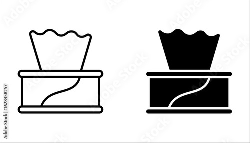 tissue box icon set, vector illustration on white background.