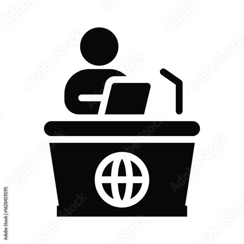news anchor glyph icon illustration vector graphic.eps