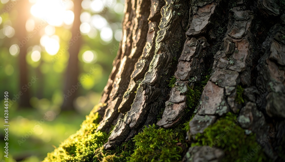 Obraz premium Forest tree trunk sunlight