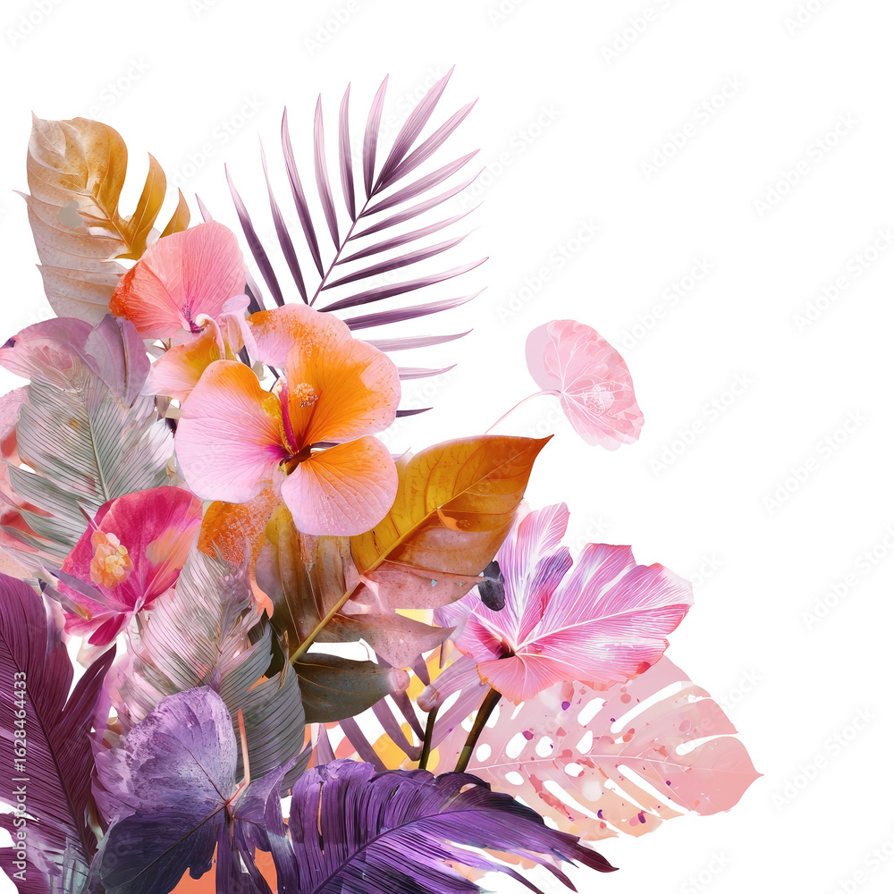 custom made wallpaper toronto digitalVibrant tropical bouquet, close-up