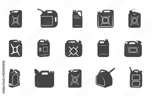 Jerry can silhouettes, Jerry can svg, Gas can svg, Can svg, Can silhouette, Gas can silhouette, Can clipart, Jerry can vector.
