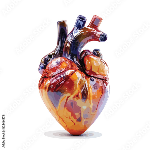 Human Heart Model on White Background