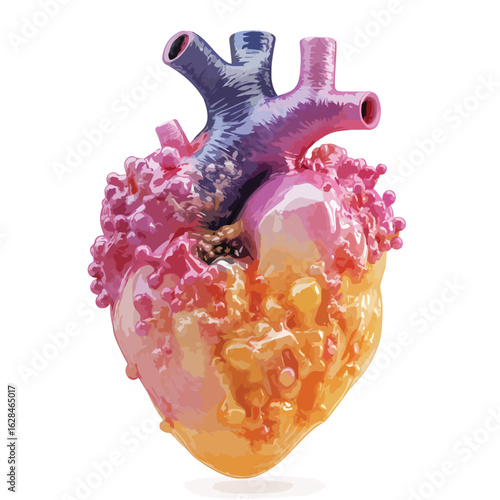 Human Heart Model on White Background