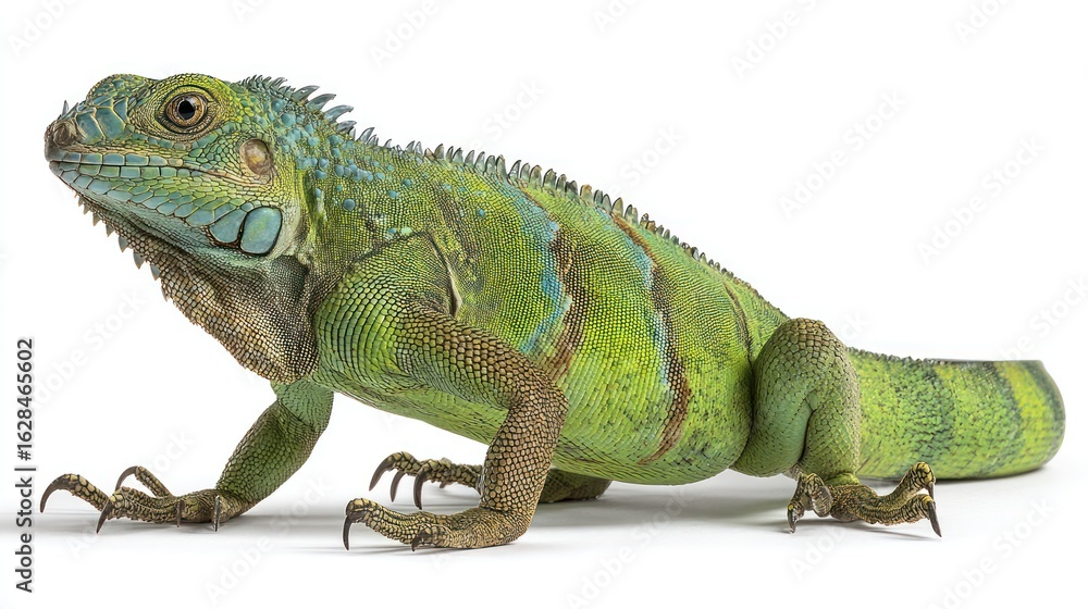 Obraz premium Iguana profile against white background