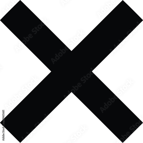 Bold Black X Shape Symbolizes Negation Cancellation Rejection Deletion And Marks The Spot With Graphic Clarity Against White Backdrop