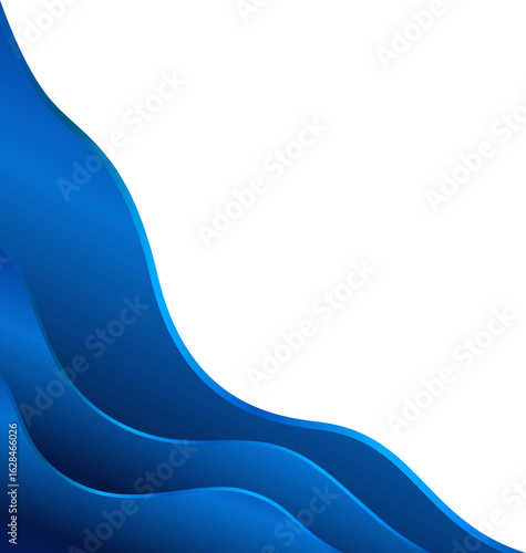 Elegant Blue Corner Waves with Flowing Line Design