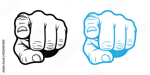 Pointing finger icon illustration template. Stock vector.Your choice is clear I want you pointing finger gesture isolated on white background impactful directive