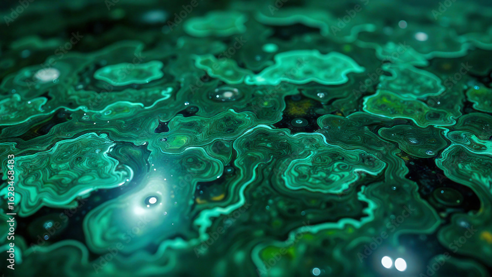 Close-Up of Green Malachite Mineral Patterns Close-Up of Green Malachite Mineral Patterns