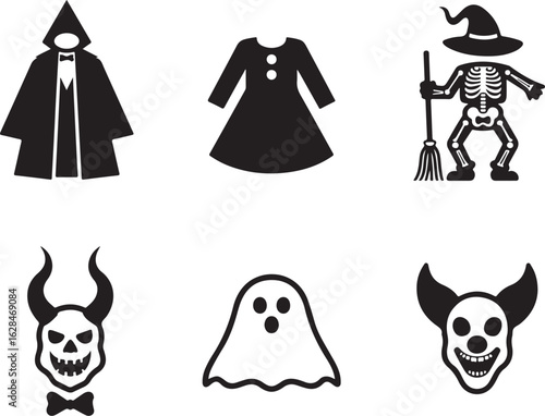 Spooky Halloween icons for festive design and celebration