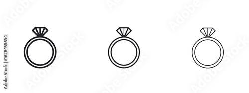 Wedding ring icon vector design template simple and clean