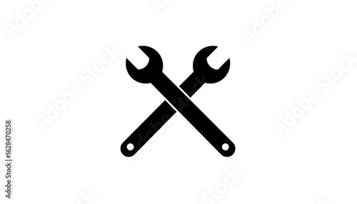 Two crossed wrenches