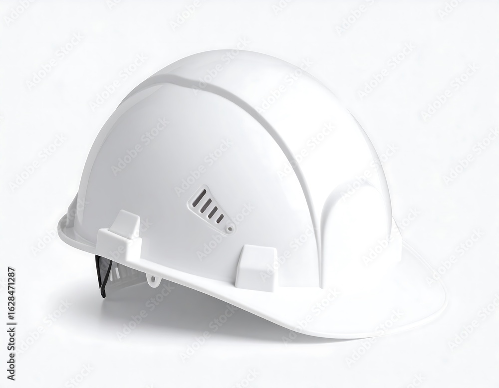 Fototapeta premium White safety helmet on white background