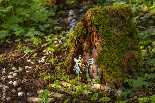 Cute tiny fairy house in the forest