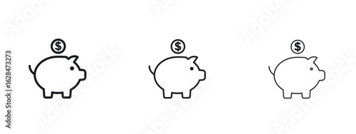 Piggy bank icon vector design template simple and clean