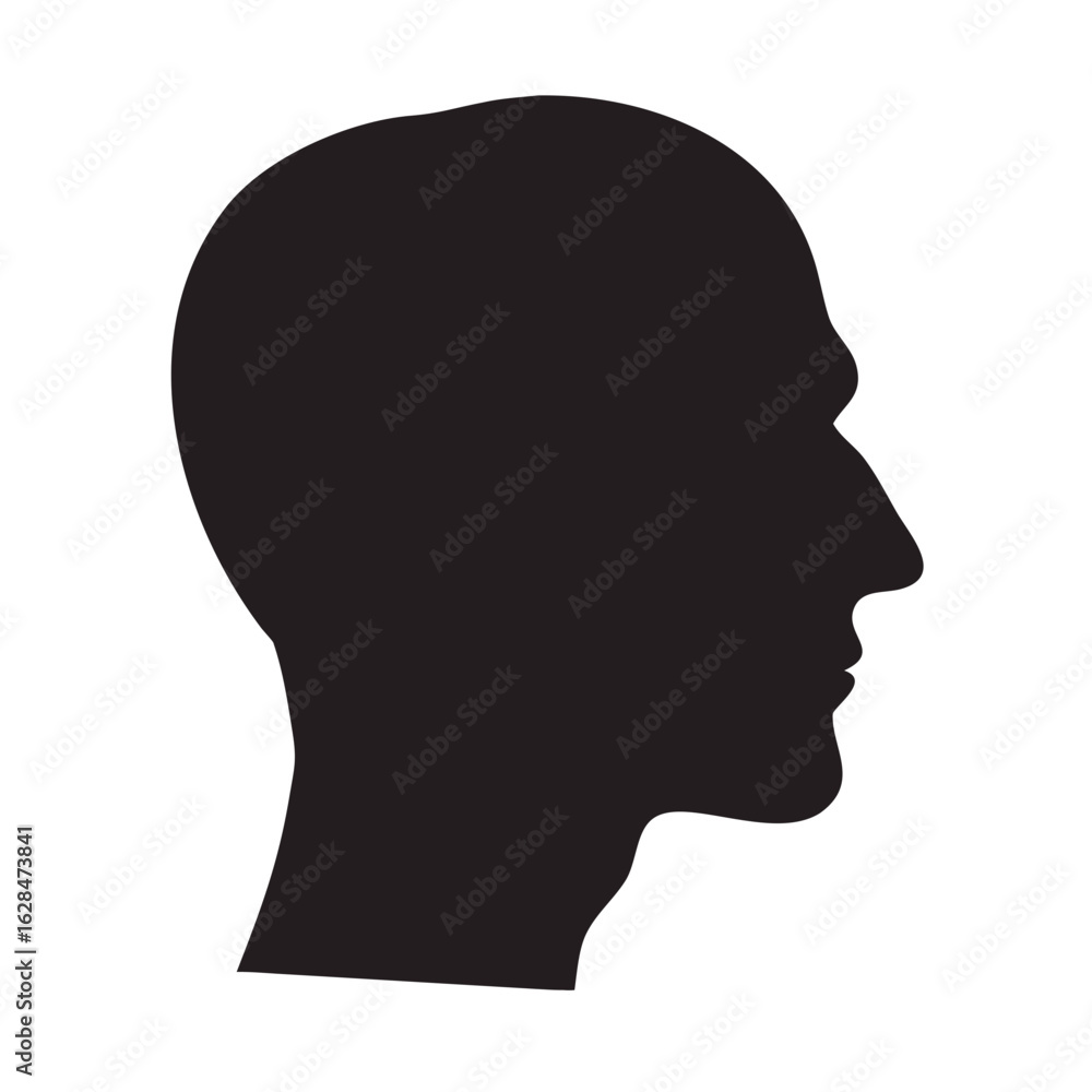 Silhouette of a male head Silhouette of a male head