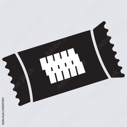 packet of biscuit silhouette vector art illustration, Tasty cookies biscuits on the isolated background.