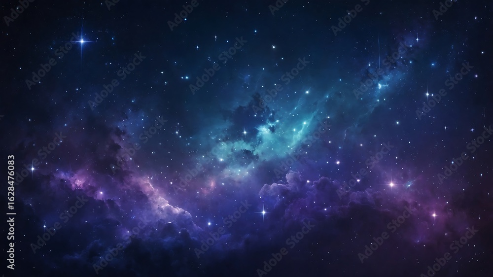 Fototapeta premium Vibrant cosmic nebula glow