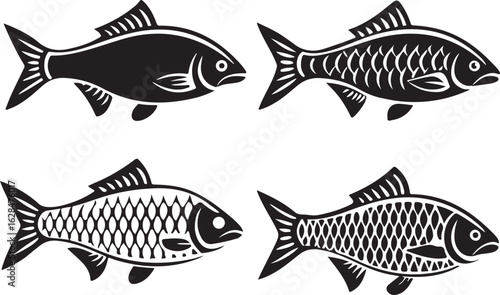 Stylized fish illustration design concept