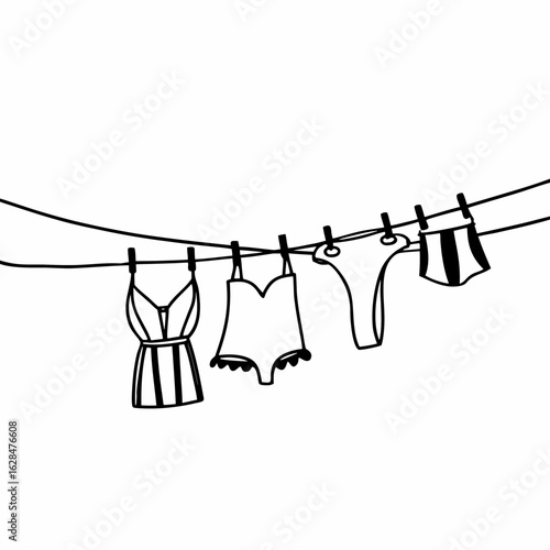 clothes hanging on a clothesline