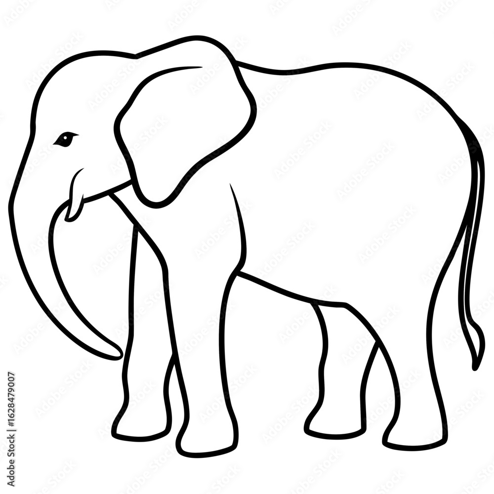 Fototapeta premium elephant cartoon isolated on white