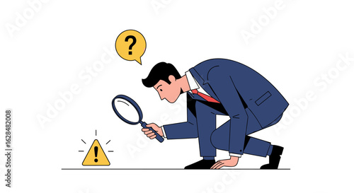 Understanding business risks and identifying potential financial threats and opportunities with a magnifying glass