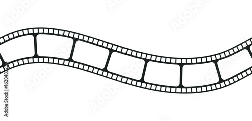 Wavy Film Strip Frame Isolated on White Background