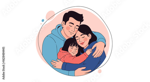 A loving embrace capturing cherished moments of family togetherness and warmth a beautiful representation of parental affection and childhood joy