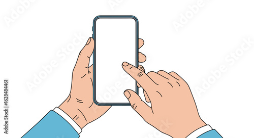 Digital interaction using mobile device with finger touching screen for application navigation and information access