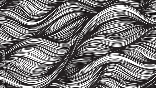 Abstract wavy line silhouette isolated on white background