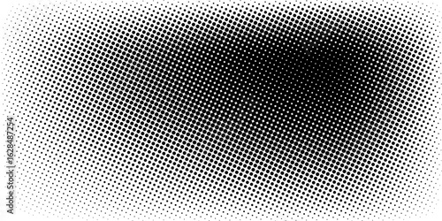 Dotted gradient vector illustration, white and black halftone background, horizontal seamless dotted lines, monochrome dots texture backdrop, retro effect. modern