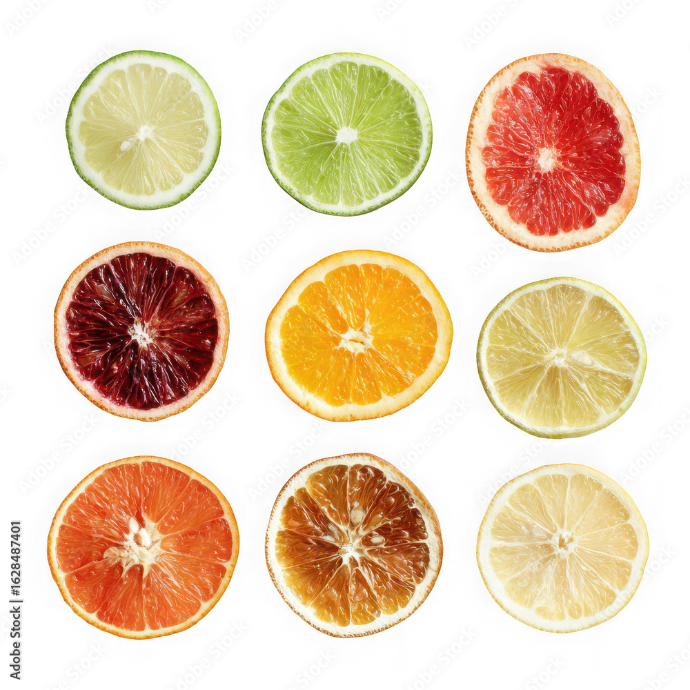 Obraz premium Collection of Sliced on white background.