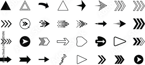 Dynamic arrow collection guiding direction and progress with modern design
