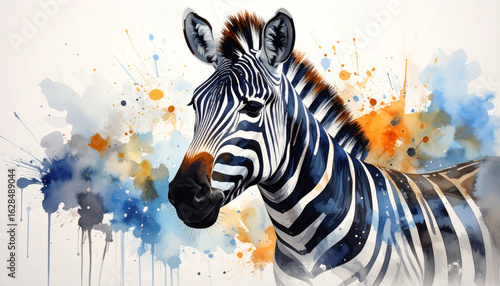 Beautiful and colorful watercolor splash painting of a 