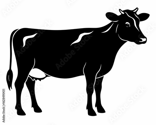 cow   icon,jersey cow  black silhouette vector,cow  icon vector 