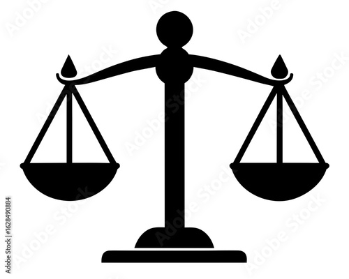scale  icon,justice scale  black silhouette vector white background