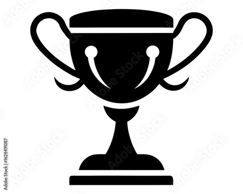 Trophy cup silhouette, award prize icon illustration white background