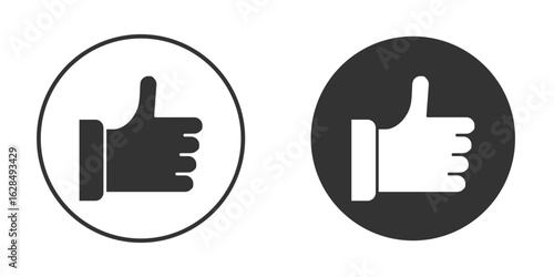 thumbs up icon in black solid flat silhouette designs