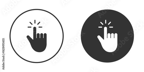 finger tap icon in black solid flat silhouette designs