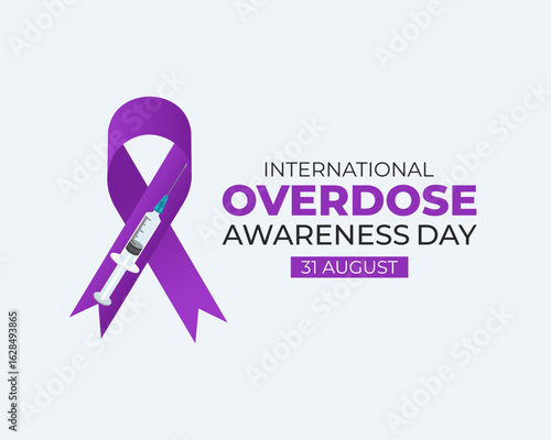 International Overdose Awareness Day. 31 August. Holiday concept. Template for background with banner, poster and card. Vector illustration.	
