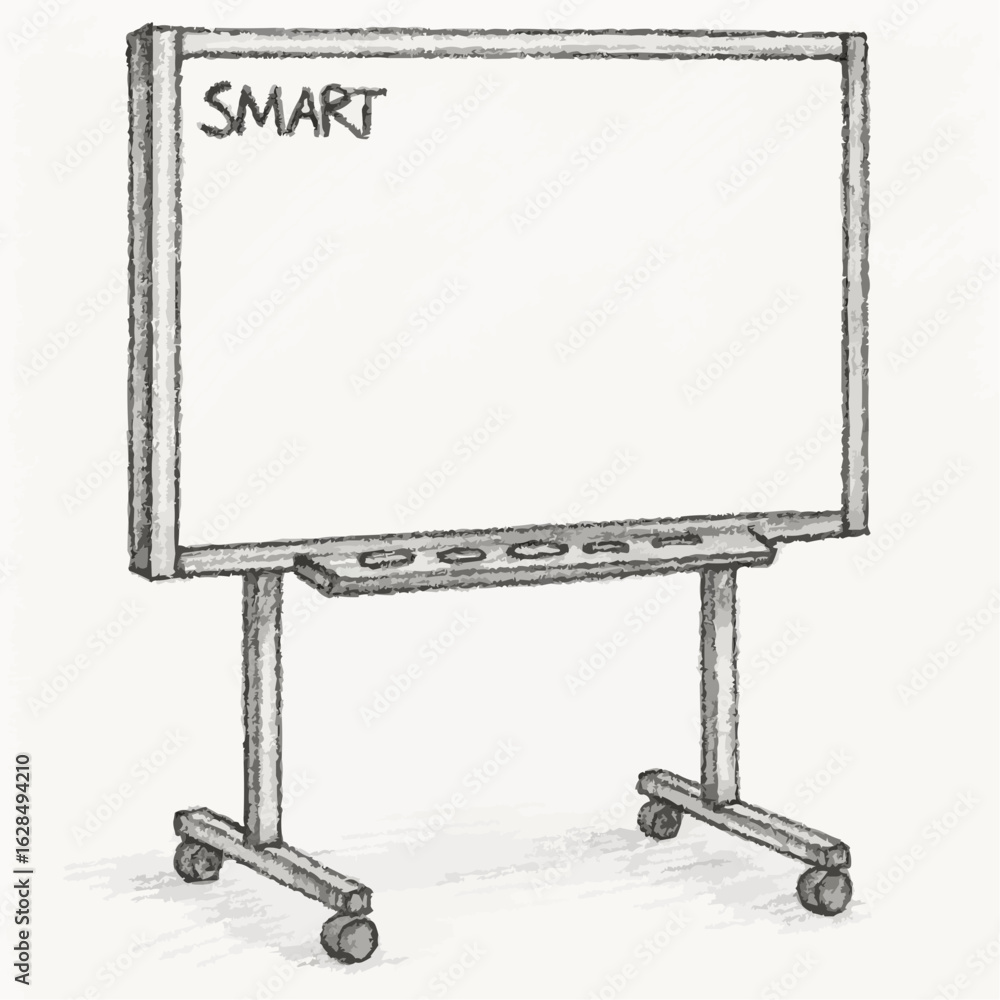 Obraz premium Smart board on wheels in a minimalist design for classroom use 