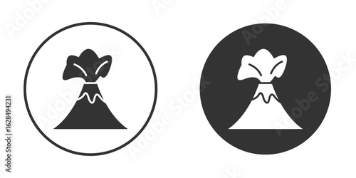 Volcano icon in black solid flat silhouette designs