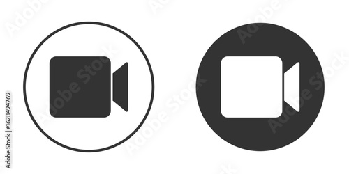 Video icon in black solid flat silhouette designs