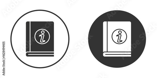 User guide icon in black solid flat silhouette designs