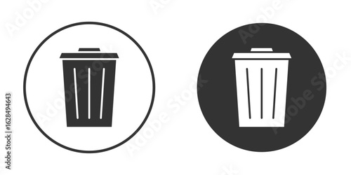 Trash icon in black solid flat silhouette designs