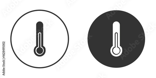 Thermometer icon in black solid flat silhouette designs