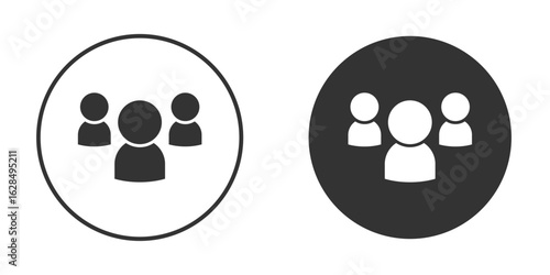 Teamwork icon in black solid flat silhouette designs