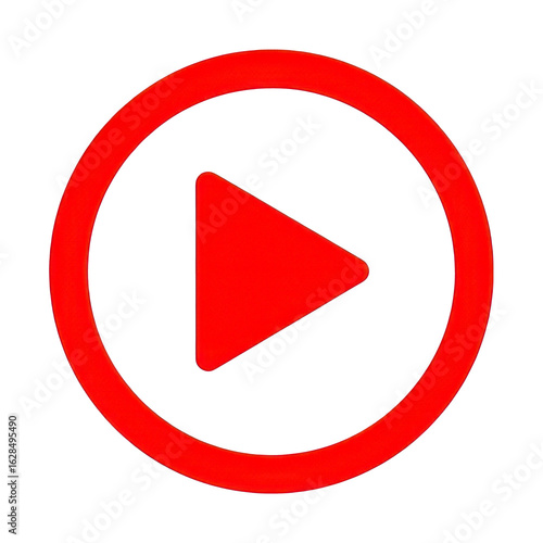 Free Download Red play button icon isolated on transparent background for media and entertainment - GFXLoad