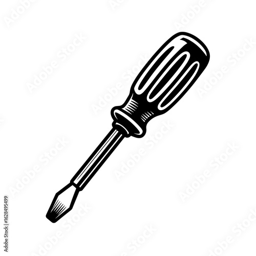 Using a Screwdriver for Home Repairs in Various Settings, Illustration, Creative Angle