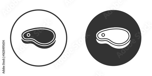 Steak icon in black solid flat silhouette designs