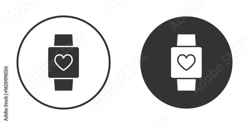 Smartwatch icon in black solid flat silhouette designs